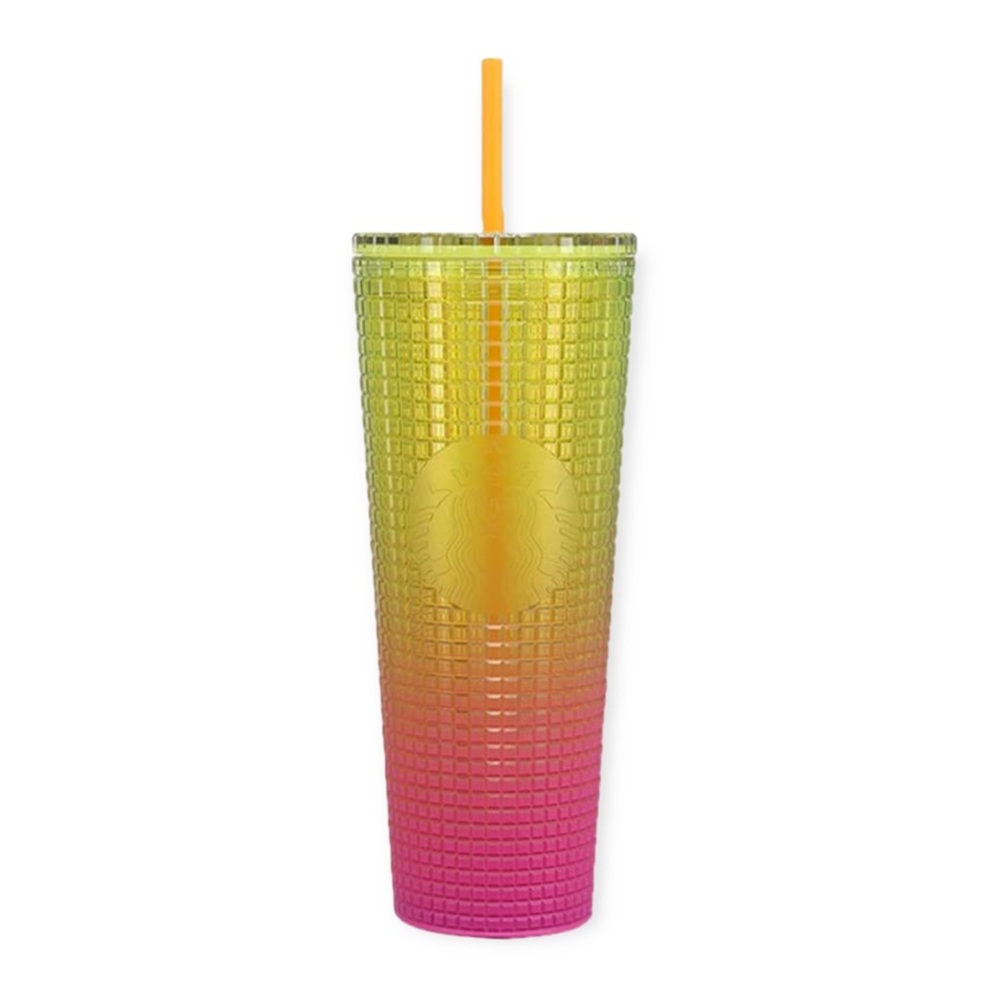 Starbucks 2022 Summer Cold Cup Lemon Pink Gradient Tumbler Venti 24 oz.